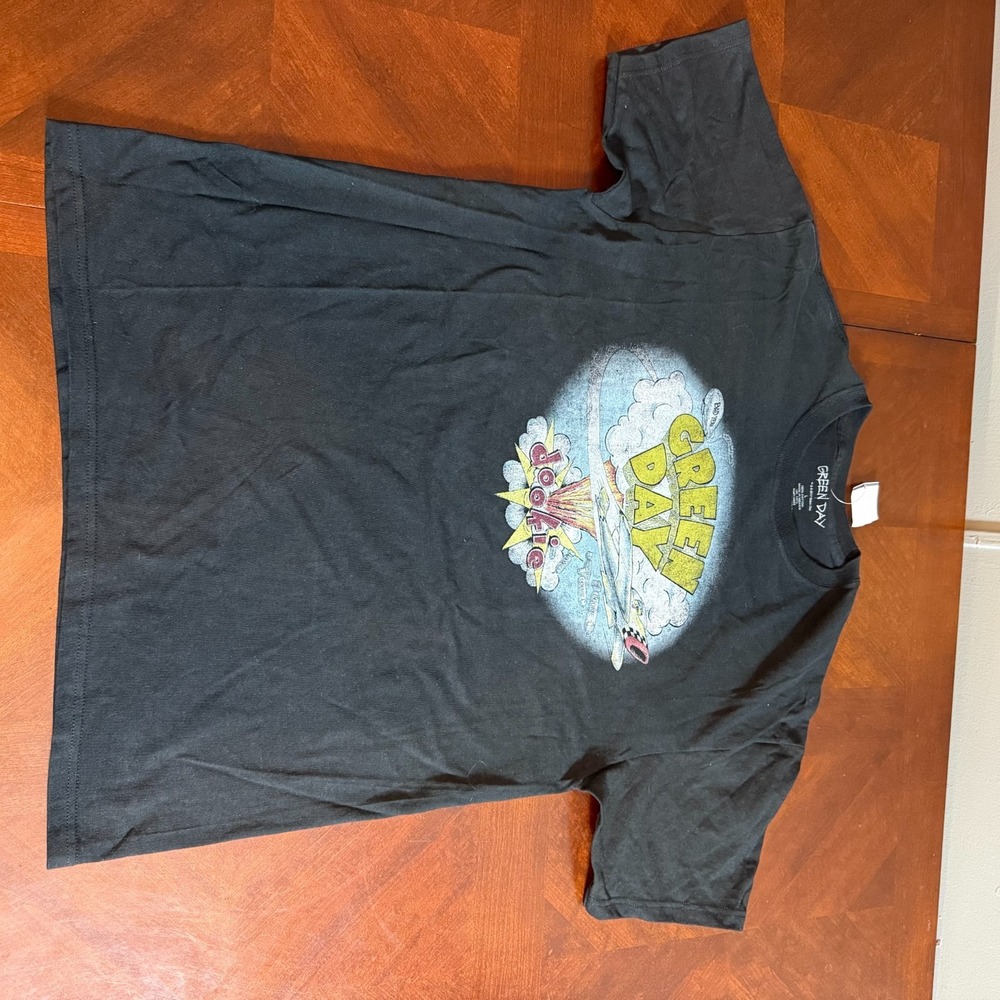 Green Day Dookie Graphic Band T-Shirt Size L Black Rock Punk‎ Tee 2011 Tour